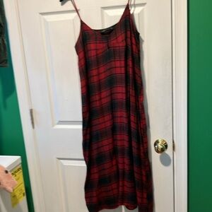 Zara Red and Black Plaid Slip Dress spaghetti strap size medium westerncore